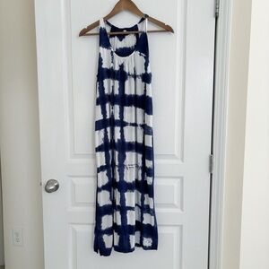 Splendid Vista Blue Tie Dye Sleeveless Midi Dress Small Coastal Summer